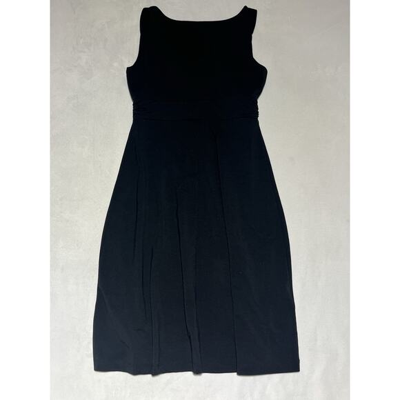 Eddie Bauer Knit Jersey Travex Dress Size Small Black Knee Length Stretch - Picture 2 of 7